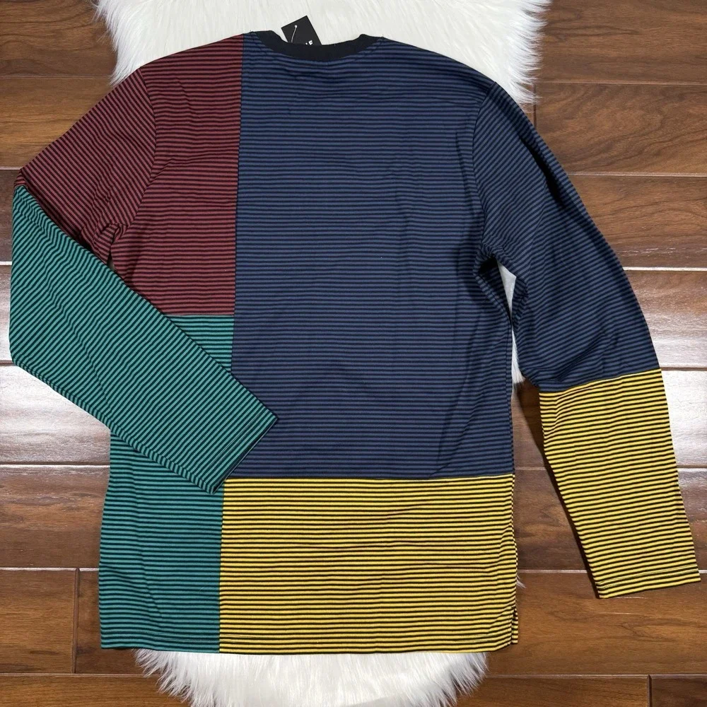 HUF Men's Size Large Striped Vilmos Long Sleeve‎ Knit Shirt